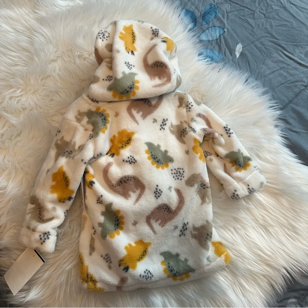 NWT Baby Essentials Dinosaur Plush Robe Set - Picture 5 of 7